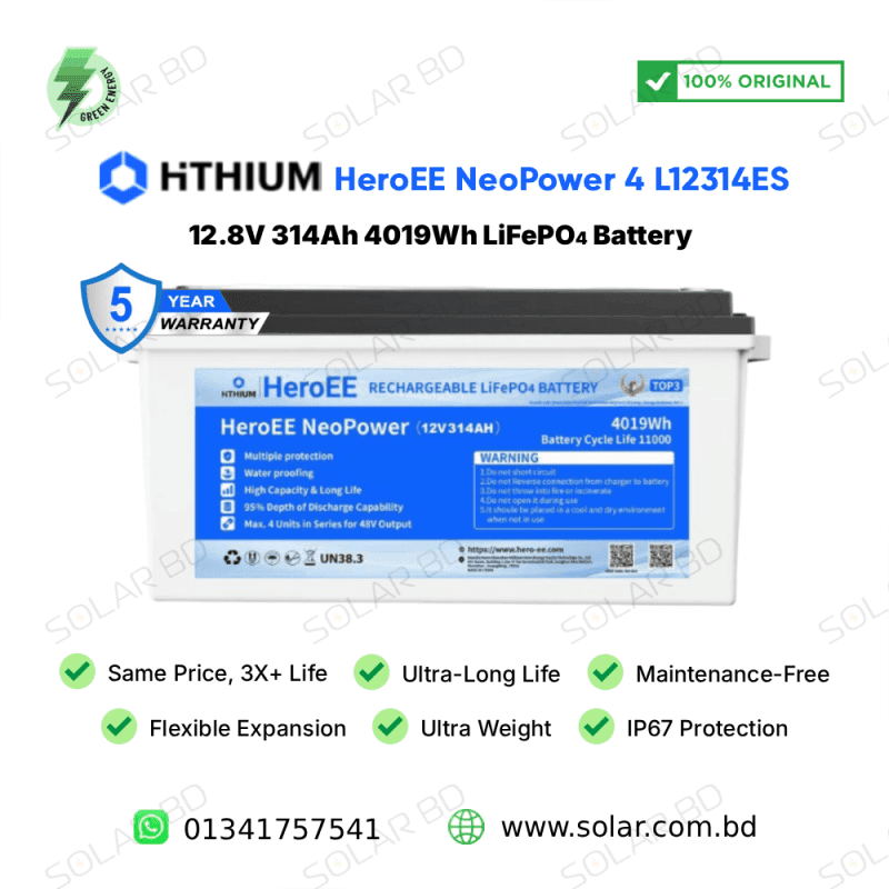 HiTHIUM HeroEE NeoPower 4 12.8V 314Ah 4kWh LiFePO4 Lithium Battery