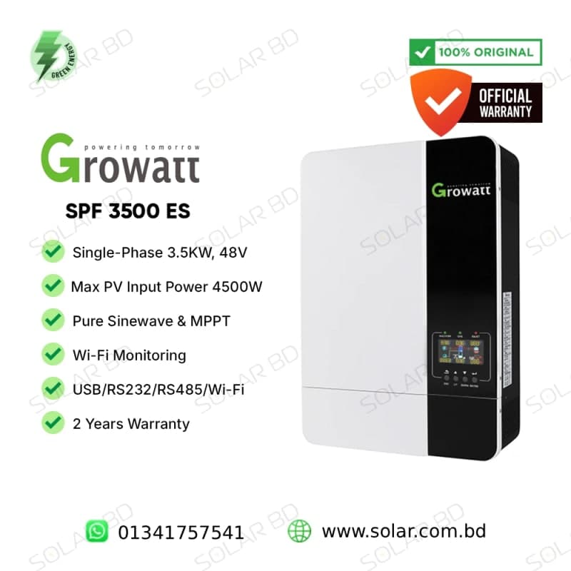 Growatt SPF 3500 ES 3.5kW 48V Off-Grid Hybrid Inverter