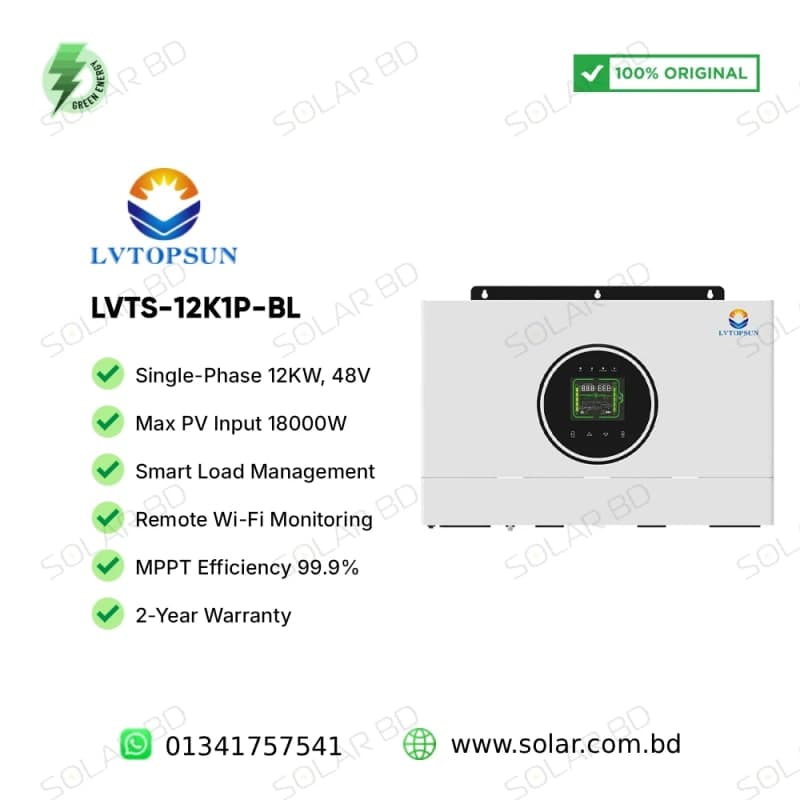 LVTOPSUN 12kW 48V Solar Off-Grid Hybrid Inverter