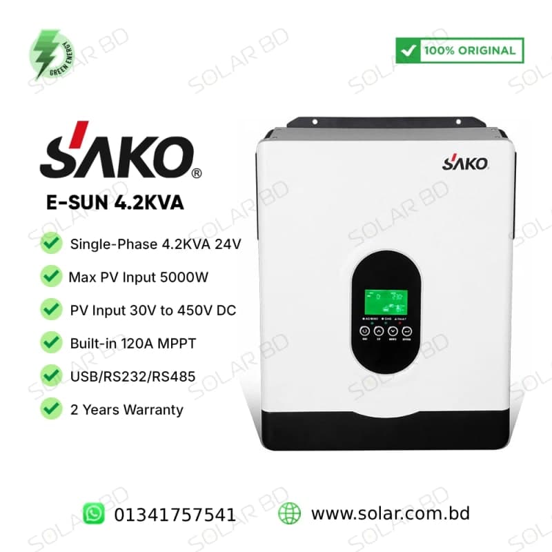 SAKO E-SUN 4.2kVA 24V Off-Grid Hybrid Inverter