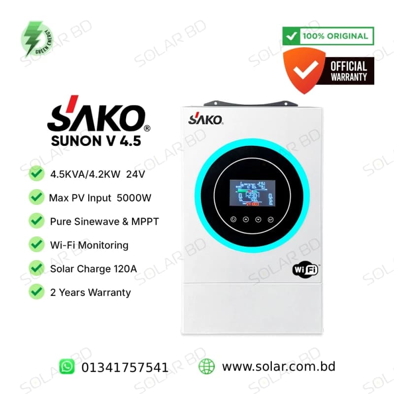 SAKO Sunon V 4.5K 24V Off-Grid Hybrid Inverter