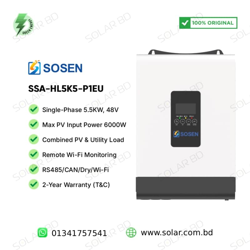 SOSEN 5.5kW 48V Solar Off-Grid Hybrid Inverter